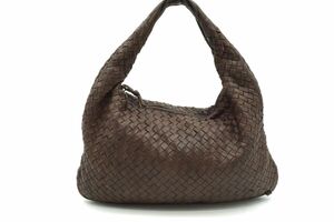 1円〜 ボッテガ ヴェネタ ショルダー ハンドバッグ ホーボー イントレチャート ミラー付 レザー 茶 ブラウン BOTTEGA VENETA 8492h