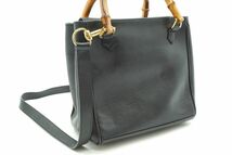 1円〜 グッチ 2way バンブー ミニ ショルダー ハンドバッグ トート 000 122 0316 レザー 黒 ブラック GUCCI 8522h_画像7