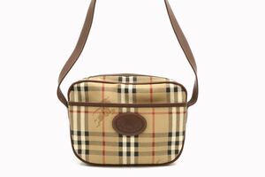 1 jpy ~ Burberry Vintage noba check shoulder bag Cross body shadow hose PVC leather beige Burberrys 8613h