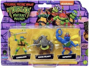 プレイメイツ ミュータントタートルズ ミュータントパニック レオナルド ロックステディ スーパーフライ フィギュア TMNT タートルズ