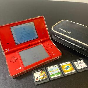 任天堂 DSi 本体 TWL-001(JPN) レッド＋その他カセット5点 管理④