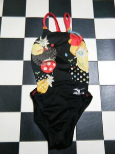 MIZUNO ミズノ　女性水着ワンピース　サイズS　D5854　黒テントウ虫花柄　競泳水着　