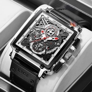  новый товар не использовался * Япония не поступление *LlGE высококлассный мужские наручные часы хронограф кожа чёрный TAG Heuer Luminox Panerai Cartier Hublot вентилятор . популярный 
