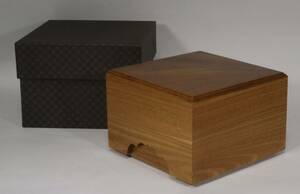 ^. tree zelkova (keyaki) ginkgo biloba chamfer shogi piece box new goods unused cosmetics box attaching 