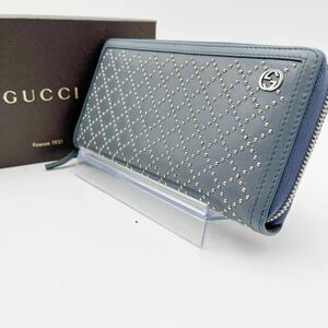 1 иен * трудно найти *GUCCI Gucci длинный кошелек раунд Zip бумажник Diamante Inter locking кожа aqua blue мужской для мужчин и женщин 