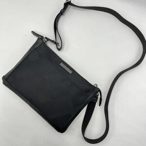 1円 ●美品●ブラックレーベルクレストブリッジ 2WAY ショルダーバッグ クラッチ 肩掛け 斜め掛け レザー メンズ ブラック 黒 CRESTBRIDGE