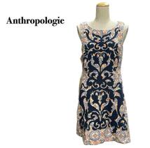 Anthropologie アンソロポロジー ギャザーノースリーブワンピース M_画像1