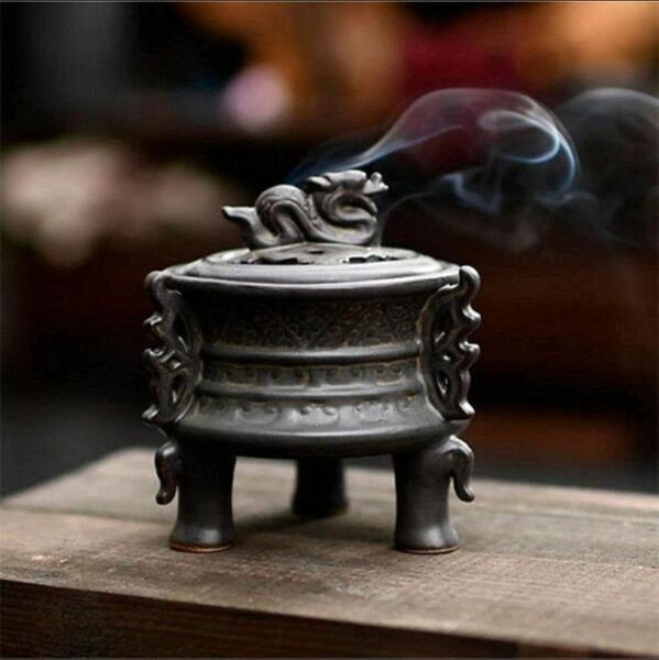 香炉 香炉皿 お香立て 陶器製 線香立て 茶香炉聞香炉 龍