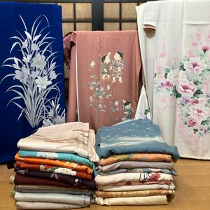  one right ..No989 visit wear 22 sheets large amount set sale large liquidation Kyouyuuzen .... element . tsukesage visit wear silk kimono 