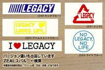 NO LEGACY, NO LIFE? ステッカー レガシィ_B4_アウトバック_スポルヴィータ_BB_BN_BS_BM_BR_BL_BP_FB25_EZ36_FA20_改_カスタム_ZEALスバル_画像3