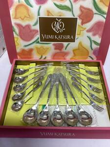  unused goods katsura tree . beautiful KatsuraYumi cutlery set 15 pcs set 