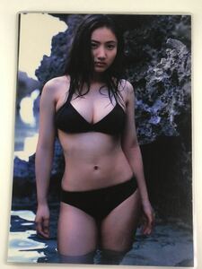 [150μフィルム厚手ラミネート加工］　紗綾8ページ　雑誌の切り抜き　ビキニ水着　海や森の中からじっと見てくるグラビア