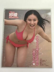 [150μフィルム厚手ラミネート加工］　紗綾2ページ　雑誌の切り抜き　ビキニ水着　グラビア