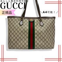 グッチ GUCCI トートバッグ GGスプリーム シェリーライン ミディアム_画像1