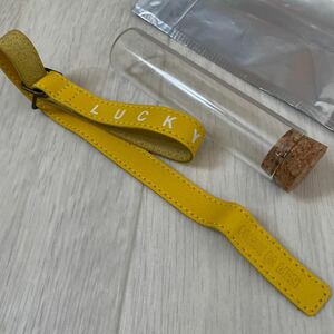  Comme Ca men leather bracele LUCKY yellow color regular price 7000 jpy 