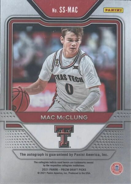 2021 Panini Prizm Draft Picks Mac McClung RC マック・マグラング 直筆サイン入り