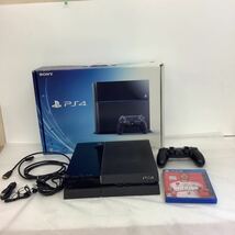 ◯営TK010-A12T100【埼玉発】SONY PlayStation4 CUH-1100A 500GB ジェットブラック FIFA20セット売 通電動作確認済み 初期化済み_画像1