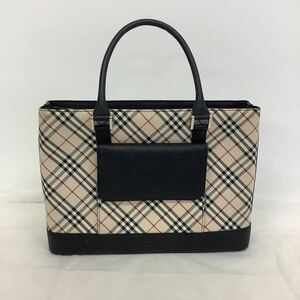 ◯営KU004-A10T80【埼玉発】BURBERRY バーバリー ノバチェック ハンドバッグ レザー 幅約31cm 高さ約23cm 底マチ約9cm 現状品