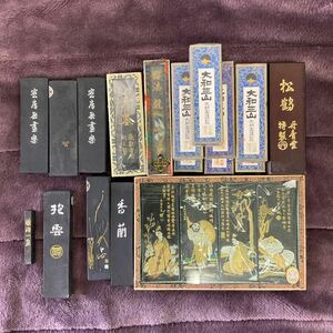 .KU02-60S old . paper tool China China . law dragon blue . Yamato three mountain pine crane . orchid heaven . writing . total 2 1 pcs weight 1869g