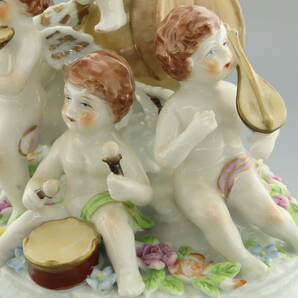 NPSJ6-5-5 ☆ Meissen マイセン フィギュリン 67083 楽器 天使像 天使 天使シリーズ 陶磁器 陶器 西洋陶磁 高さ 約19cm 横幅 約17cm 中古の画像6