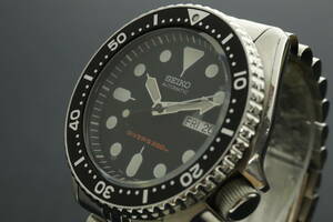 LVSP6-5-38 7T054-20 SEIKO セイコー 腕時計 7S26-0020 ダイバーズ デイデイト 自動巻き 約140g メンズ シルバー 付属品付き 動作品 中古
