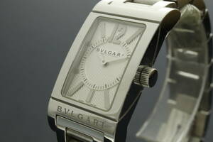 LVSP6-5-31 7T054-13 BVLGARI BVLGARY наручные часы RT39Sre язык Logo квадратное 2 стрелки кварц примерно 85g женский серебряный Junk 