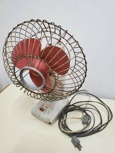  rare red feather operation verification ending National National 20FD 20cm electric fan Showa Retro antique 