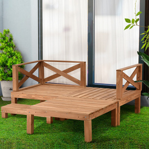  wood deck natural tree kit 7 point set 0.75 tsubo wood panel furniture garden furniture balcony veranda step‐ladder attaching [ natural ]