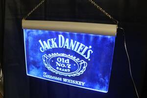 点灯OK Jack Daniel's/ジャックダニエル ネオン看板 青/ブルー 幅約30.0cm ランプ/ライト/照明 飾り物/インテリア/雑貨『H037』