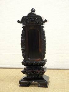 [ stock goods ] memorial tablet ebony sleeve attaching times .4 number . board attaching . name / law name Buddhism / Buddhism fine art / family Buddhist altar / Buddhist altar fittings / temple . Buddhist altar fittings memorial service / law necessary ornament / decoration thing [C069-s76]