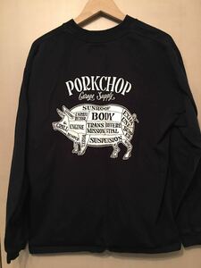 ポークチョップ PORKCHOP ロングスリーブ Tシャツ　ロンT　長袖　M ブラック