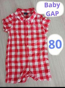 子供服キッズ80ロンパース半袖短パン　つなぎ　babyGap　夏　男の子女の子 ロンパース ベビー カバーオール 半袖ロンパース