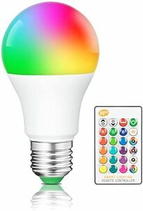 LED電球 E26口金 40W形相当 6W 500LM 昼白色 RGB 16色 調光調色 1個 カラフル マルチカラー 16色選択