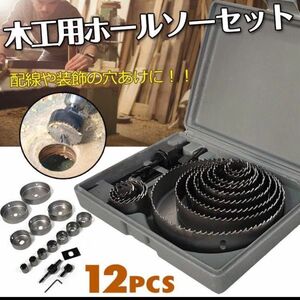 穴あけ 工具 木工用 ホールソー セット 収納ケース付 19mm−127mm対応