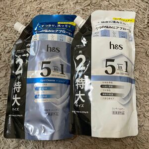 P&G h&s エイチアンドエス 5in1クールクレンズ シャンプー&コンディショナーつめかえ 特大サイズ 各560g