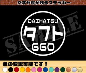 ★☆『DAIHATSU タフト 660』 丸枠 パロディステッカー　8cm×8cm☆★