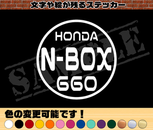 ★☆『DAIHATSU N-BOX 660』 丸枠 パロディステッカー　8cm×8cm☆★