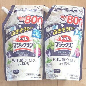 花王 トイレマジックリン 消臭洗浄スプレー 除菌・抗菌 クリーンミントの香り つめかえ用 800ml × 2個