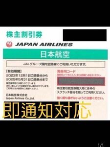 【23時まで！スピード通知可】日本航空 株主優待 JAL株主優待（令和7年5月31日期限。）