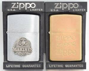 I★UNITED STATES MARINES I XI SOLID BRASS 1932 1991 ZIPPO ジッポー 喫煙具 2個セット★