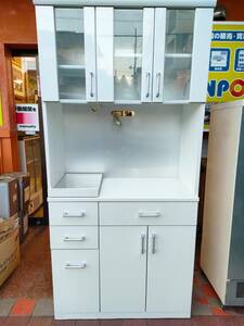 キッチンボード　キッチンカウンター　食器棚　ホワイト