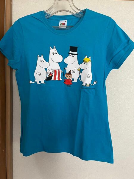 フルーツオブザルーム　ムーミンTシャツ ブルーFRUITOF THE LOOM