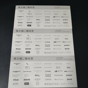 ＴＳＩホールディングス 株主優待券3冊 有効期限2024年11月30日 送料無料