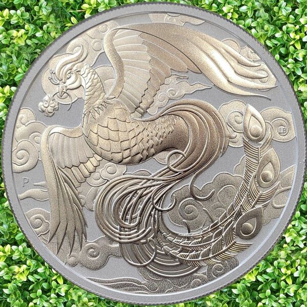 ☆瑞兆 神話シリーズ 2022年 オーストラリア 『不死鳥 火の鳥 フェニックス』 銀貨 1 オンス 純銀 コインカプセル付き