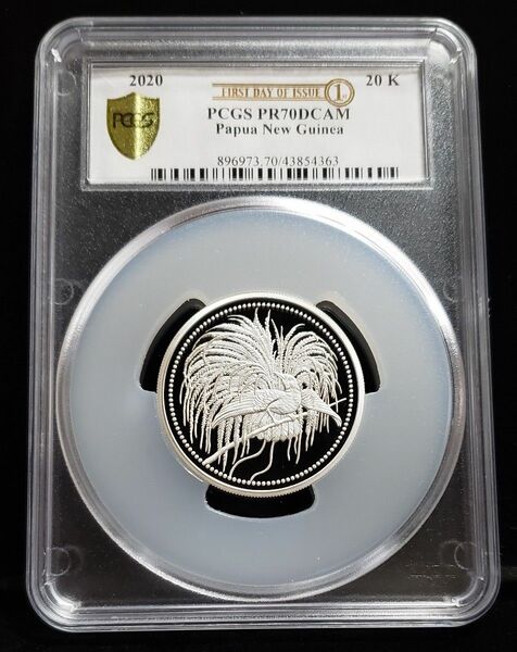 ☆限定250枚【最高鑑定品】PCGS PR70 2020年 極楽鳥 2オンスプルーフ銀貨 純銀 保証書＆スラブ専用BOX付属