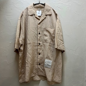 OAMC オーエーエムシー 20SS Kurt Shirt カートシャツ 半袖オープンカラーシャツ ブラウン系 ストライプ【代官山05】