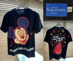 【激安 国内正規品】東京ディズニーリゾート Disney RESORT 限定 Mickey Mouse ミッキーマウス 両面 プリント 半袖 Tシャツ M ブラック系