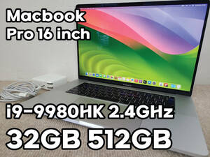 Apple MacBook Pro 16(2019, A2141) Core i9-9980HK / 2.4GHz / RAM 32GB / SSD 512GB / シルバー / 充放電回数 : 532 [MC032]