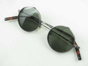 ♪john lennon ジョンレノン 跳ね上げ式 サングラス 丸メガネ JL-1068 43□22-148♪USED品