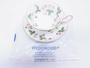 ★ ウェッジウッド / WEDGWOOD ★ ワイルドストロベリー ティーカップ＆ソーサー フチ 金彩 1客 ★ 新品同様 保管品